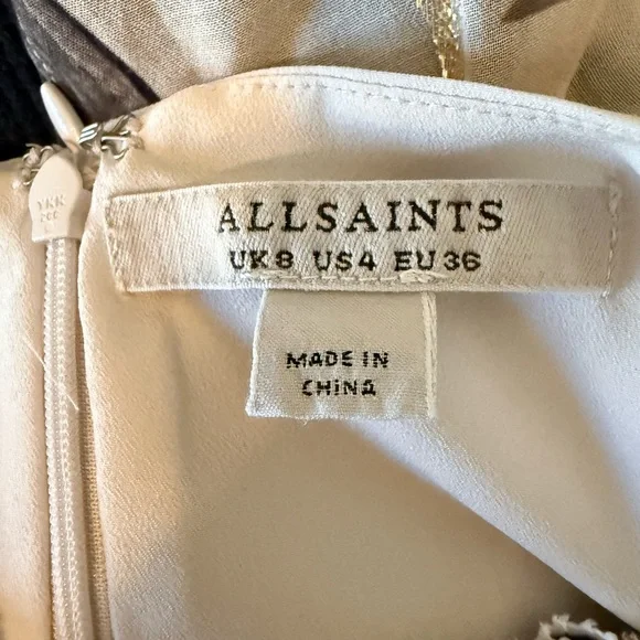 AllSaints Caylan Iris Mini Dress. Size 4 - Picture 5 of 6